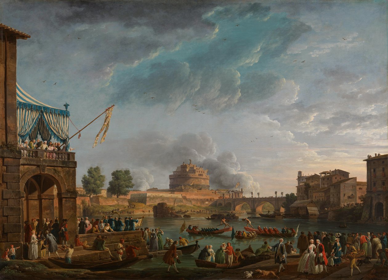 En sportskonkurrence på Tiberen af Claude Joseph Vernet