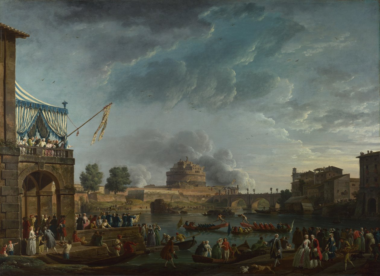 En sportskonkurrence på Tiberen i Rom, 1750 af Claude Joseph Vernet