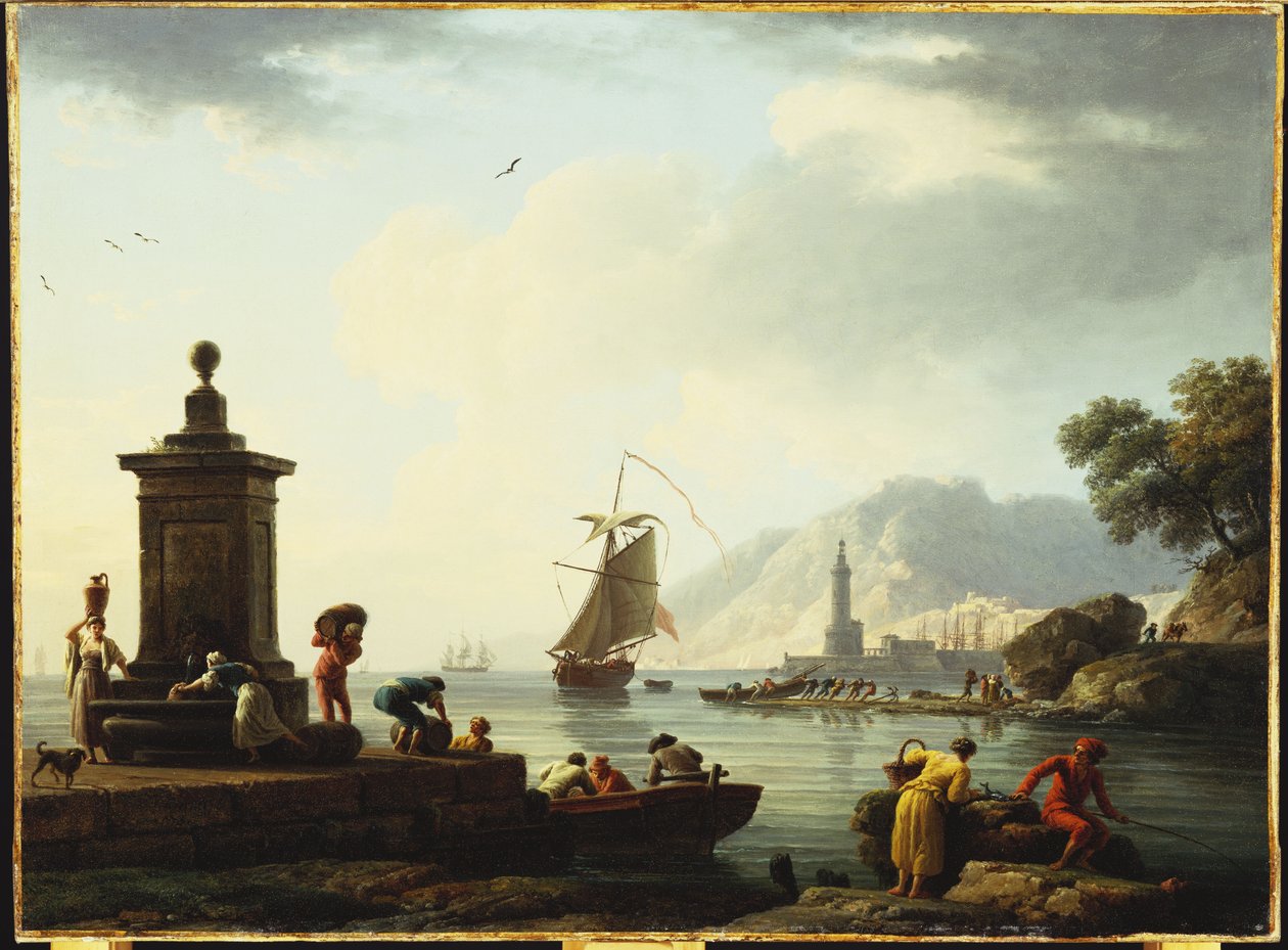 Udsigt over havnen i Genova, 1773 af Claude Joseph Vernet