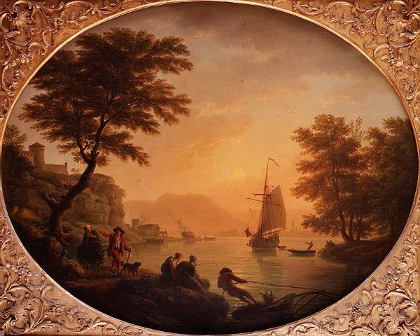 Dag - En italiensk klippevik med fiskere af Claude Joseph Vernet