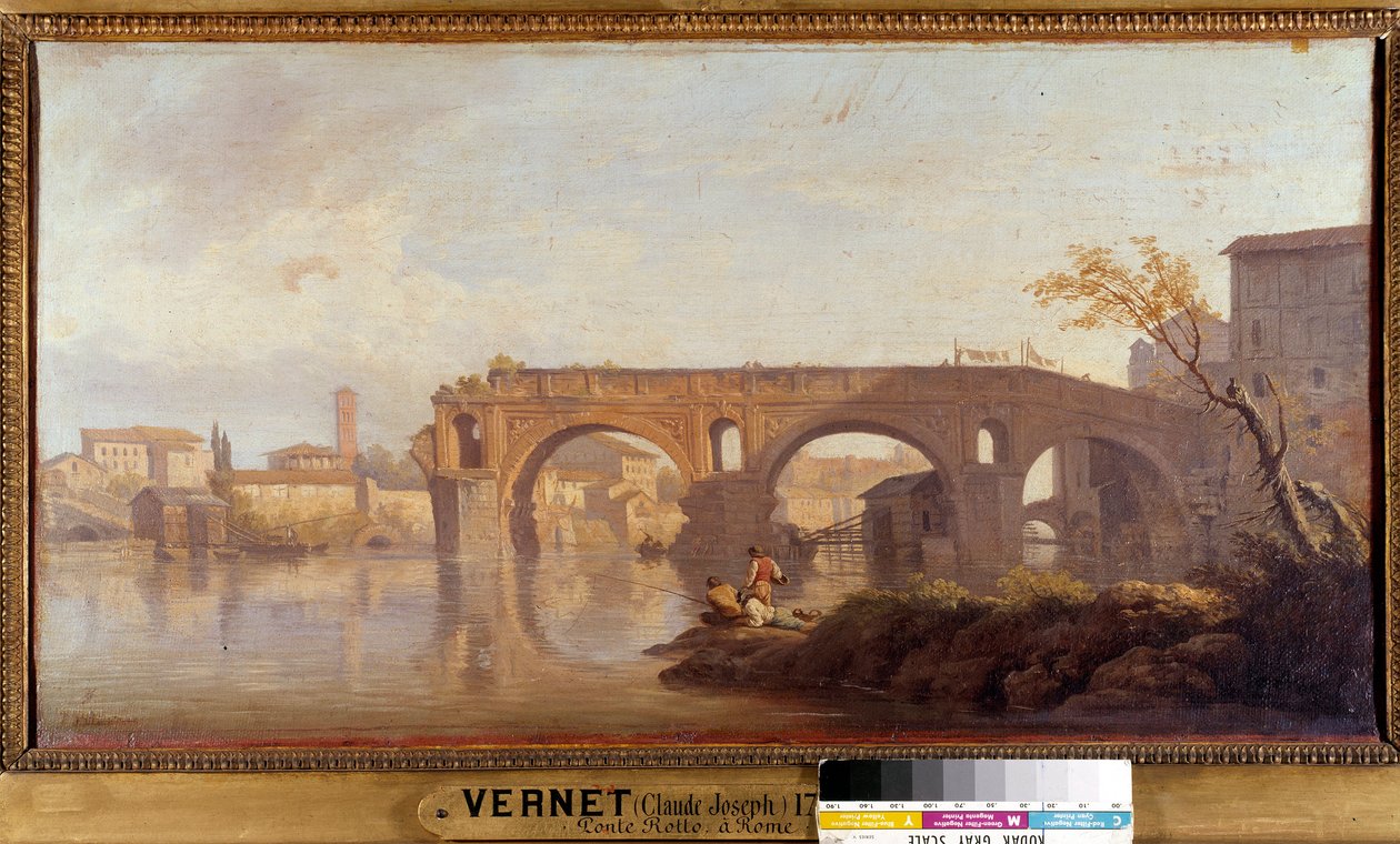 Le Ponte Rotto et Rom-maleri af Joseph Vernet (1714-1789) 1700-tallet søn. 0,4x0,77 m . af Claude Joseph Vernet