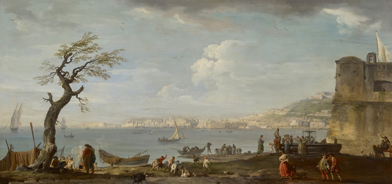 Napoli, udsigt over bugten fra nord, ca. 1742 (olie på lærred) af Claude Joseph Vernet