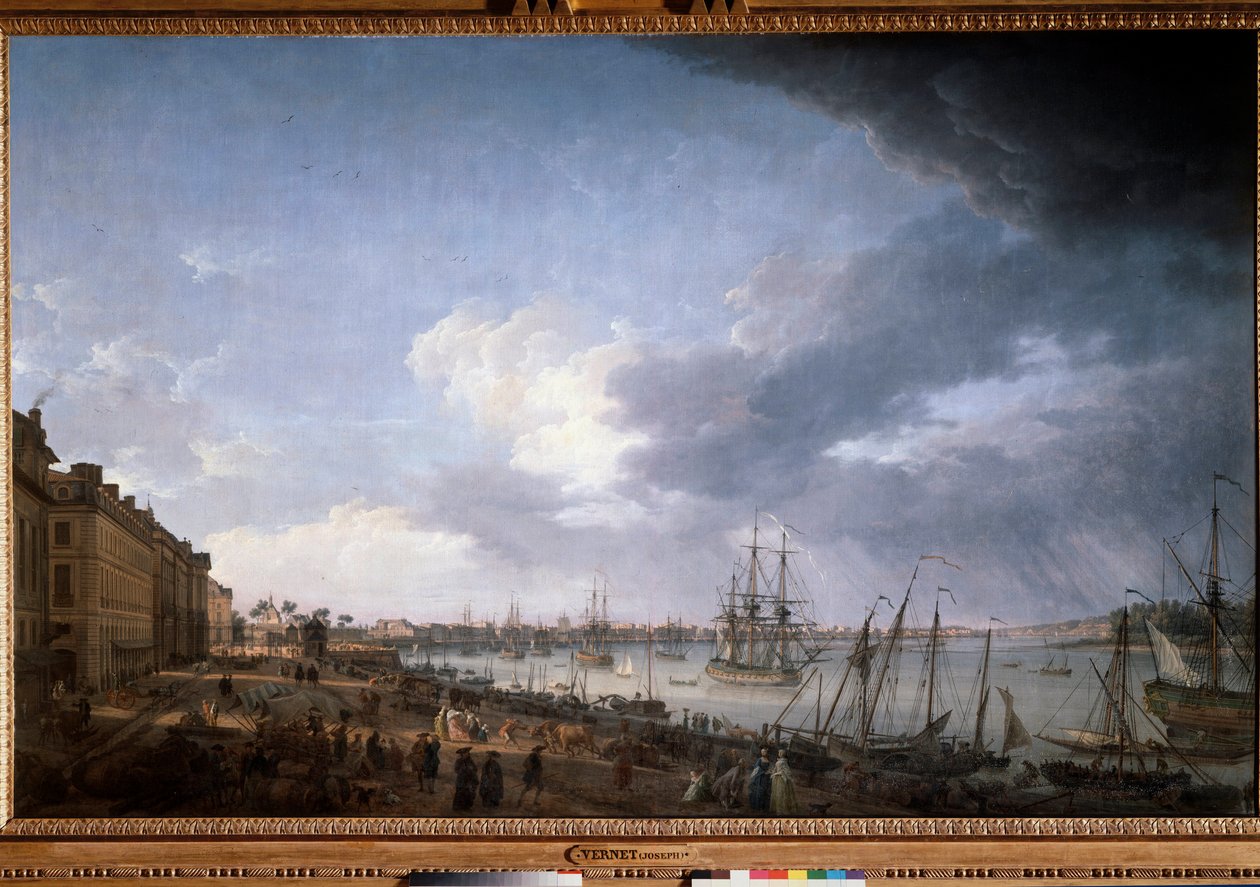 Port of Bordeaux Maleri af Joseph Vernet (1714-1789) Paris fra det 18. århundrede, Musee de la Marine af Claude Joseph Vernet