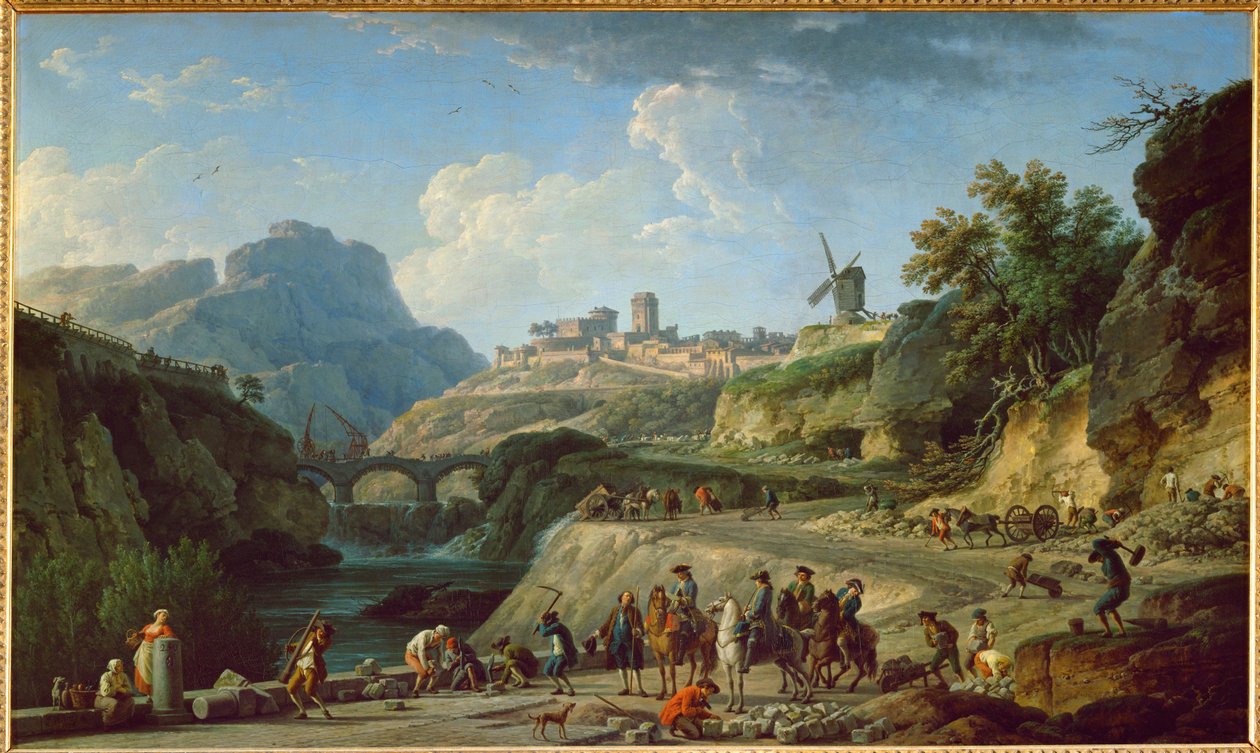 Anlæggelsen af en vigtig handelsrute under Ludvig XVI ... af Claude Joseph Vernet