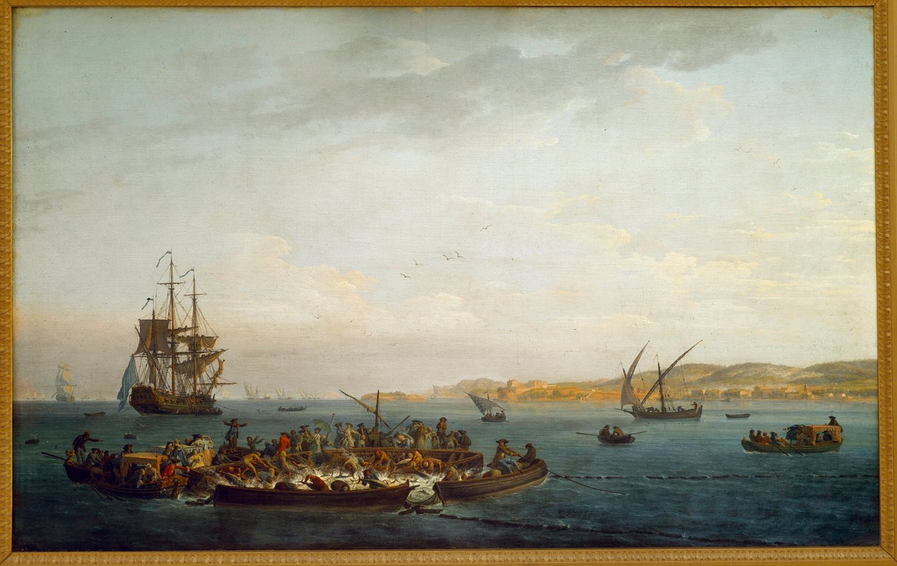 Tunfiskeri. Maleri af Joseph Vernet (1714-1789) Paris fra det 18. århundrede, Musee de la Marine af Claude Joseph Vernet