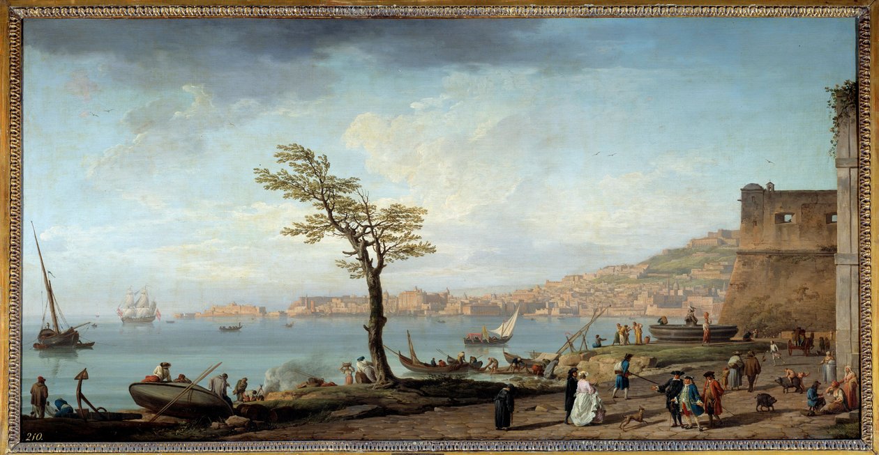Udsigt over Napolibugten. Maleri af Joseph Vernet (1714-1789) af Claude Joseph Vernet