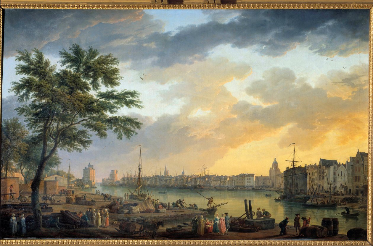 Udsigt over havnen i La Rochelle Maleri af Joseph Vernet (1714-1789) 1762 Paris, Musee de la Marine af Claude Joseph Vernet