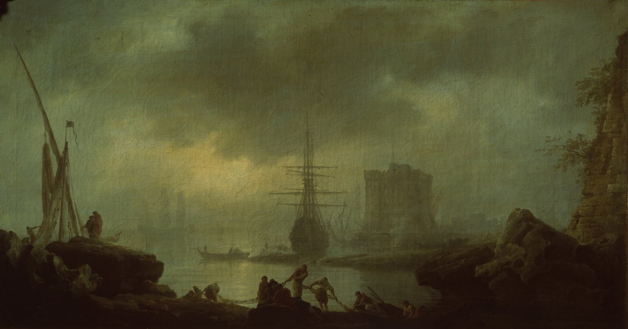 Udsigt over havet. Tåge af Claude Joseph Vernet