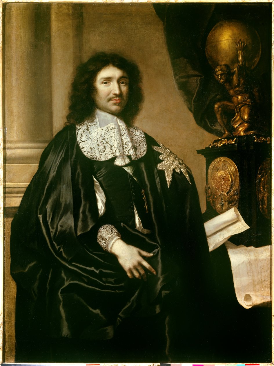 Portræt af Jean Baptiste (Jean-Baptiste) Colbert (1619-1683) Minister for Ludvig XIV. Maleri af Claude Lefebvre (1632-1675). 1666 søn. 1,3x0,96 m - Portræt af Jean Baptiste (Jean-Baptiste) Colbert (1619-1683), minister for Ludvig XIV. Maleri af Claude Lef af Claude Lefebvre