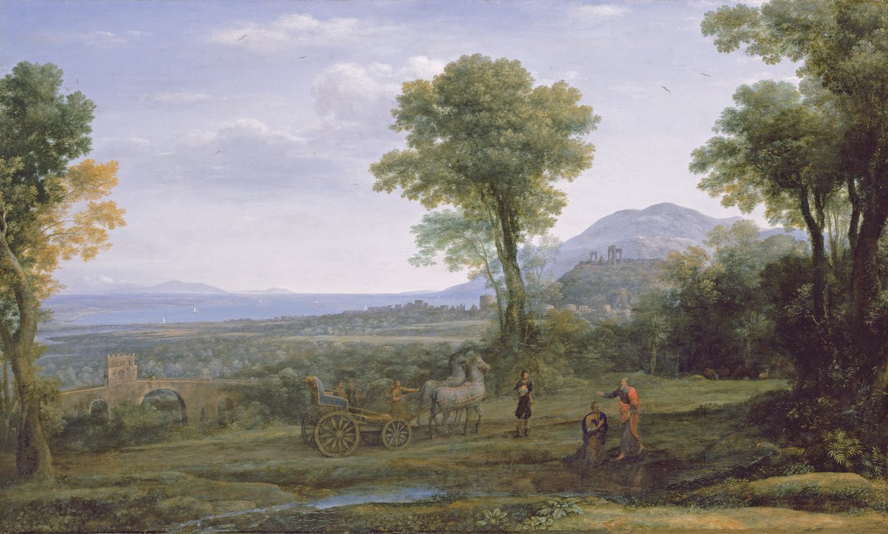 Landskab med Sankt Philip, der døber eunukken af Claude Lorrain (1600 82)