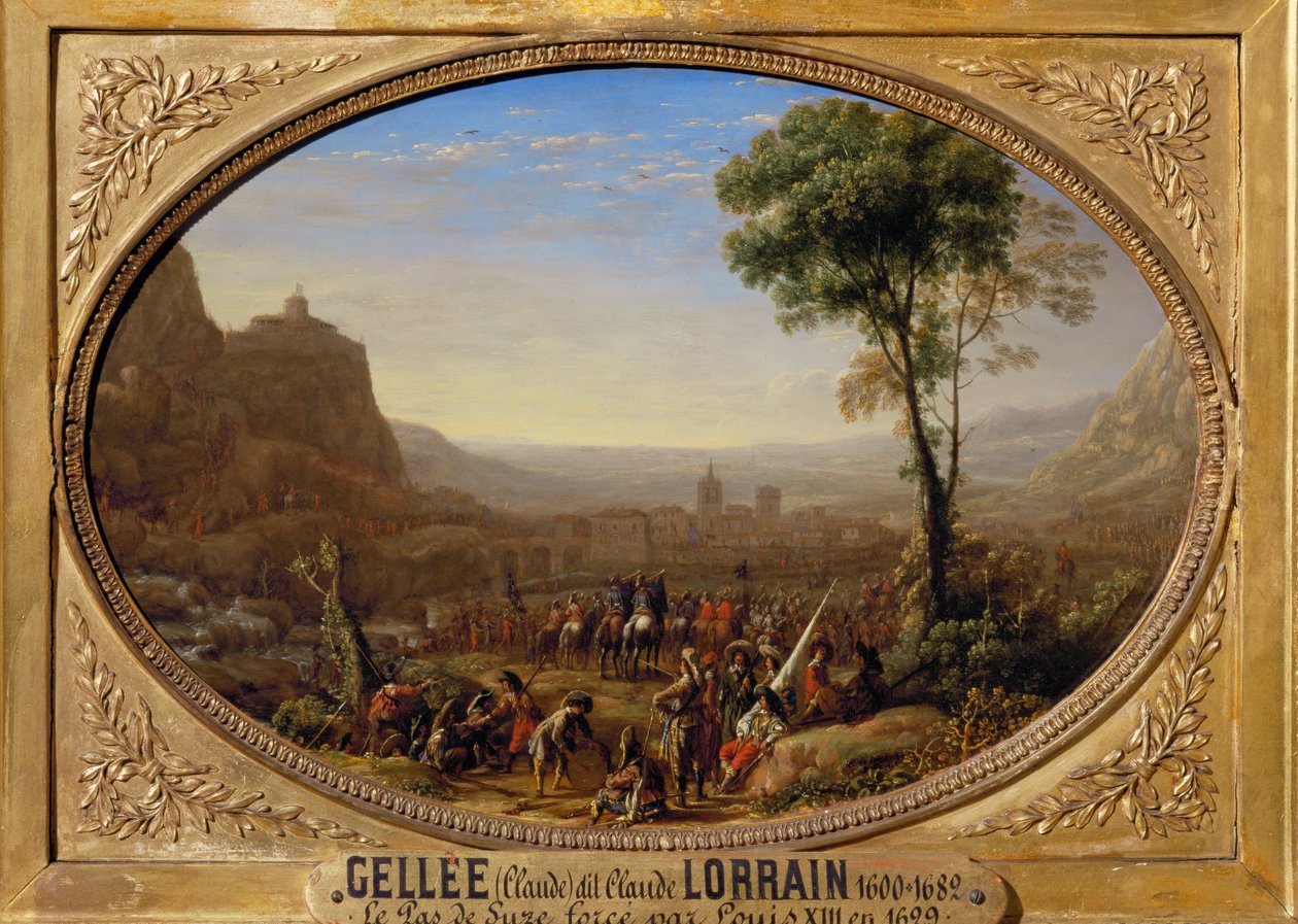 Le pas de Suse force par Louis XIII - Louis XIII tager passet ved Suse ... af Claude Lorrain (1600-82)