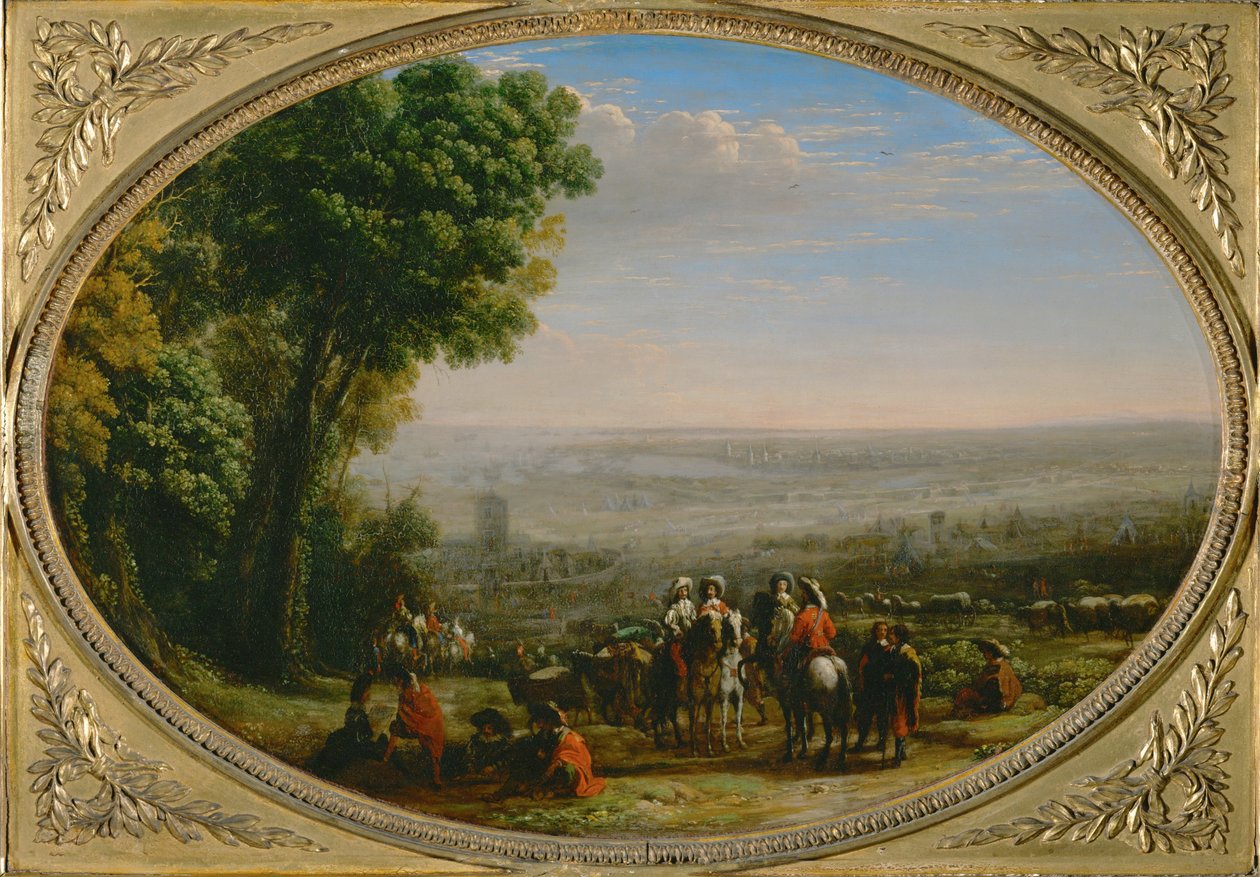 Belejringen af La Rochelle. Ludvig XIII ved belejringen af La Rochelle ... af Claude Lorrain (1600 82)