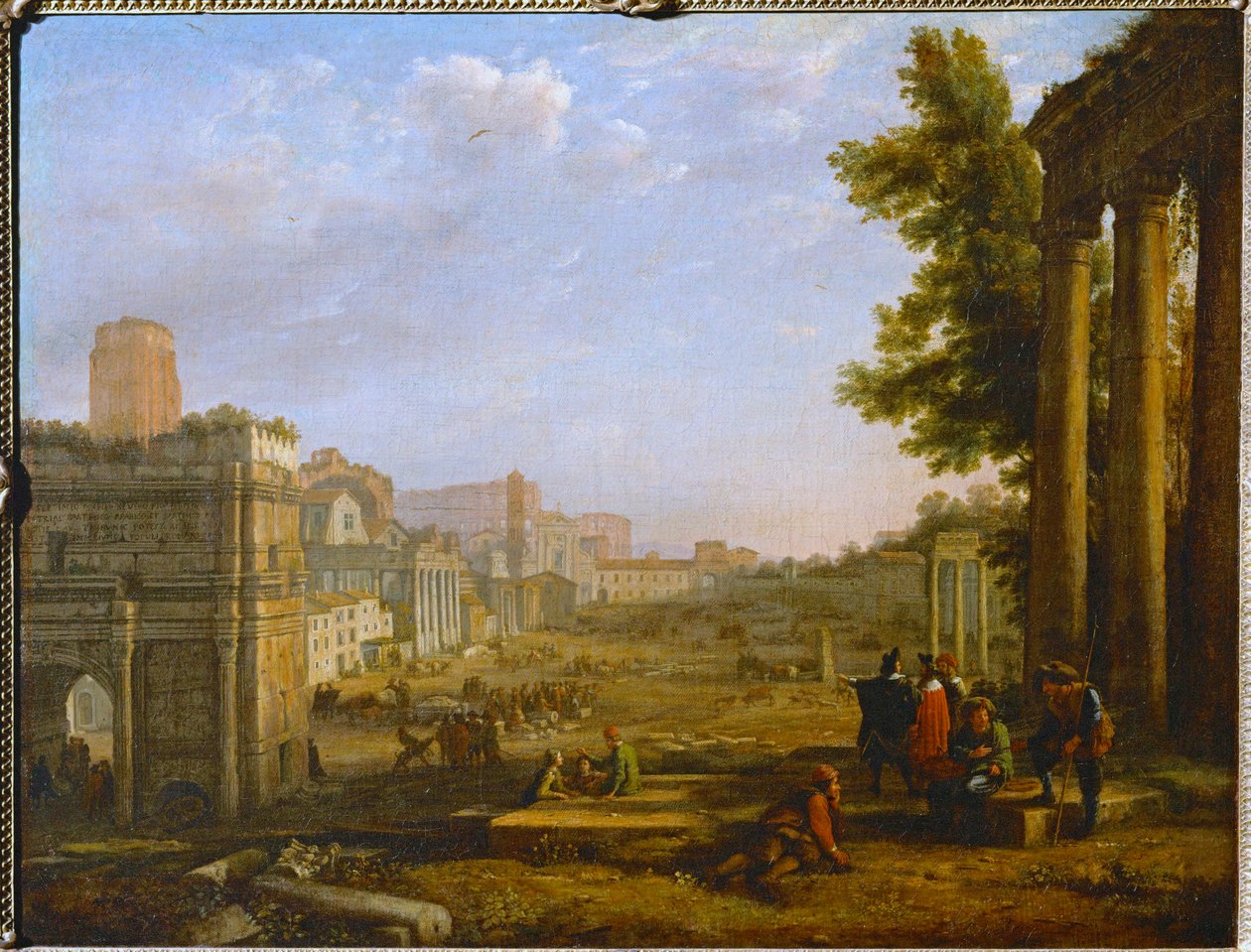 Vue du Campo Vacino - Udsigt over Campo Vacino, Rom 1636 ... af Claude Lorrain (1600 82)