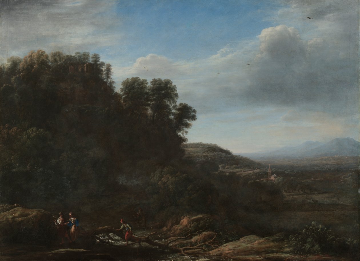 Italiensk landskab, ca. 1630 (olie på lærred) af Claude Lorrain (1600 82)