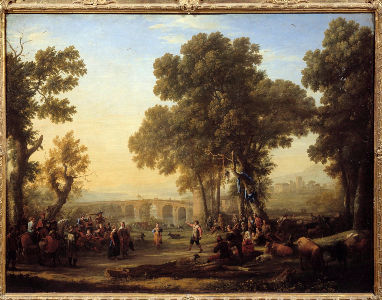Landsbyfesten Maleri af Claude Gellee dit Le Lorrain (1600-1682) Søn. 1,03x1,35m. af Claude Lorrain