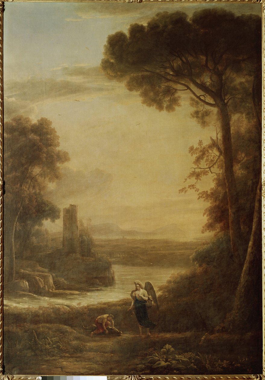 Landskab med Tobie (Tobit) og Ærkeenglen Raphael (1639, olie på lærred) af Claude Lorrain