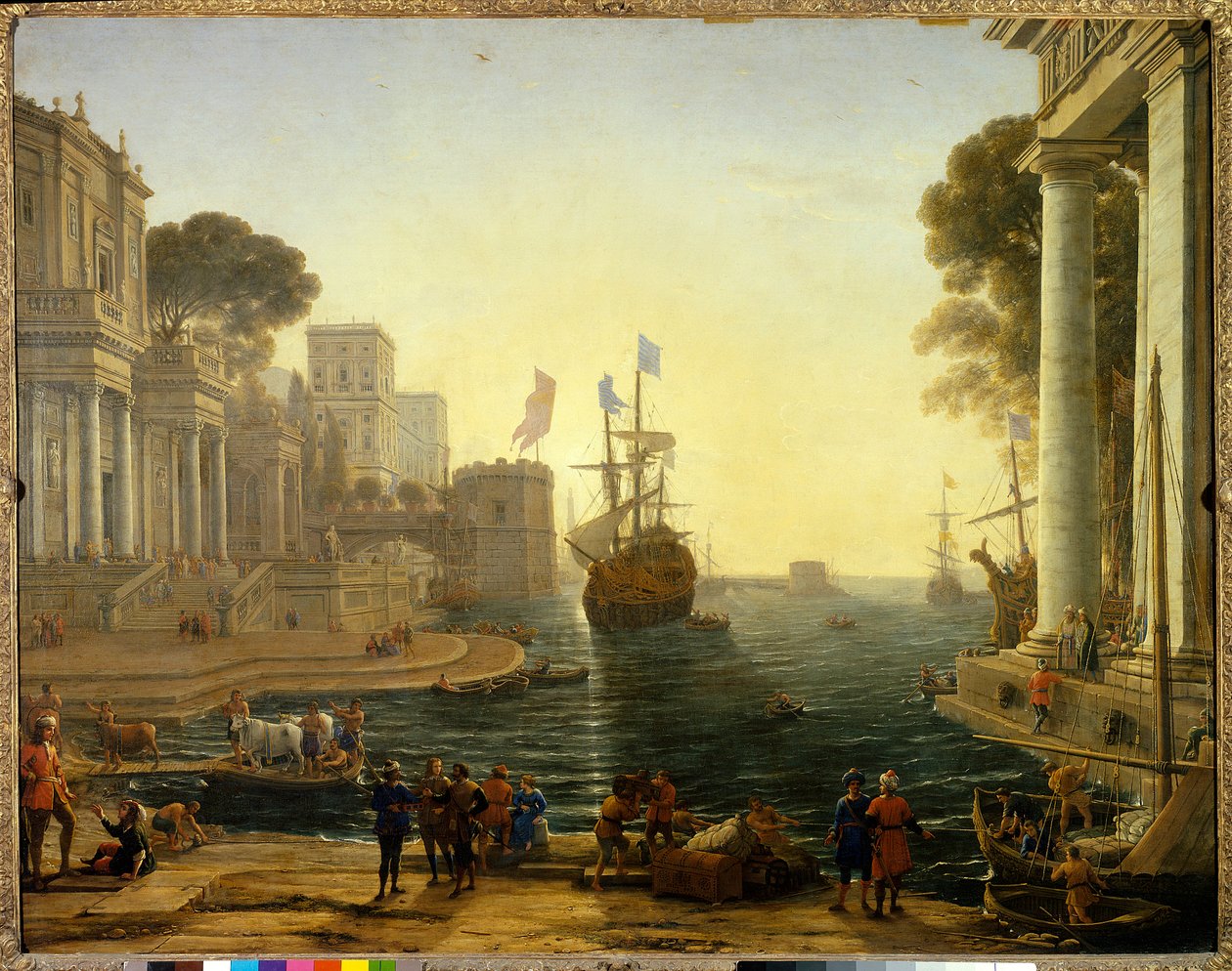 Ulysses giver Chryseis til sin far. Olie på lærred. Mål: 1,19 x 1,50 m. Maleri af Claude Gellee Dit Le Lorrain (1600-1682) af Claude Lorrain