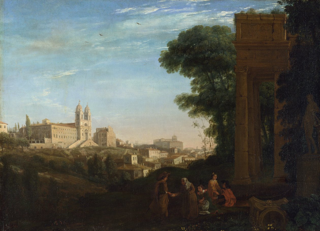 "" En udsigt over Rom, Italien "" (en udsigt i Rom) Maleri af Claude Lorrain (1600-1682) Olie på lærred 1632 Sun 60.3x84 cm National Gallery, London af Claude Lorrain
