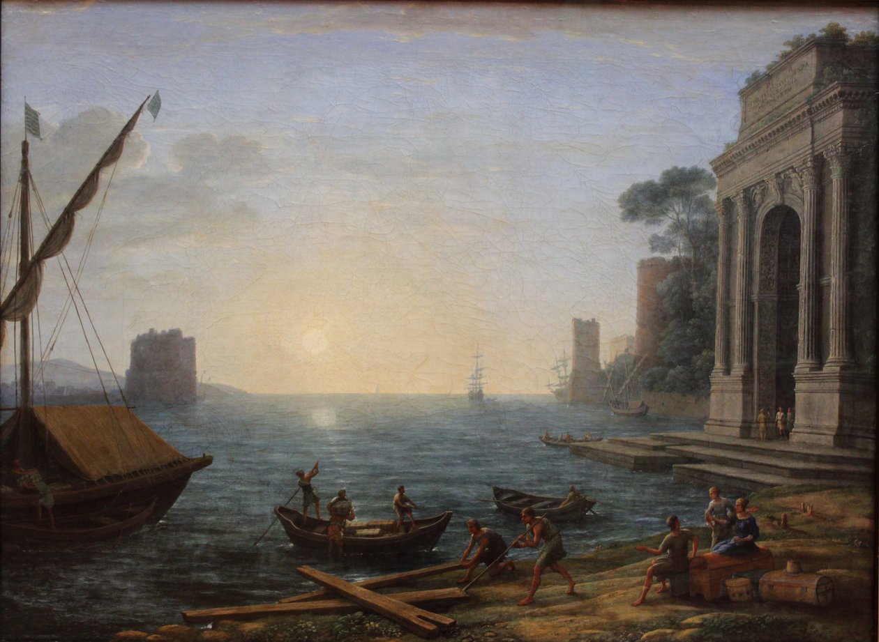 En havneby ved solopgang af Claude Lorrain