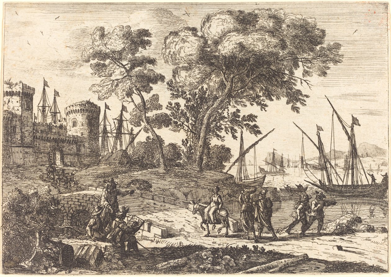 Kystscene med en kunstner (Le dessinateur) af Claude Lorrain