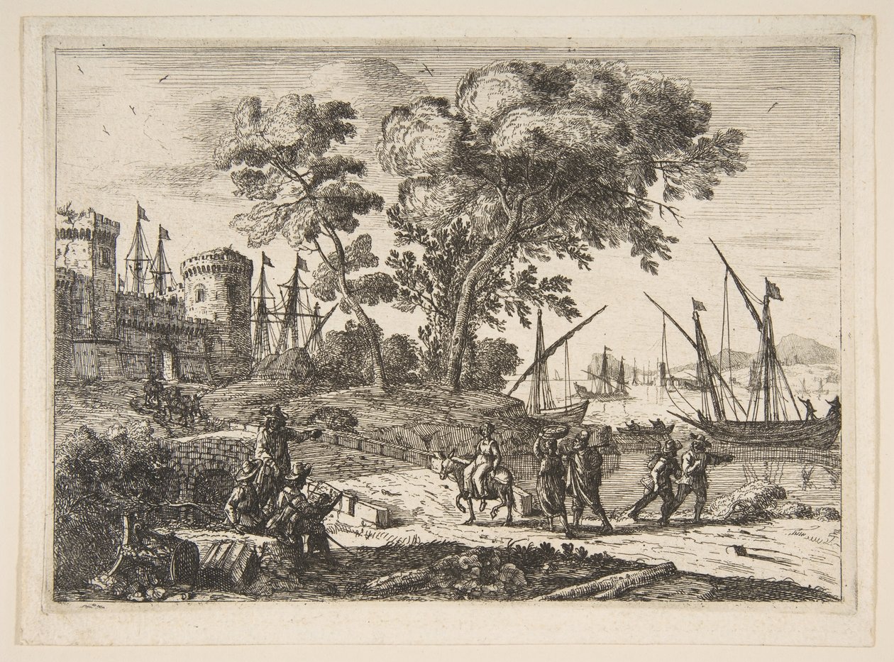 Kystscene med en kunstner, ca. 1638-41. af Claude Lorrain