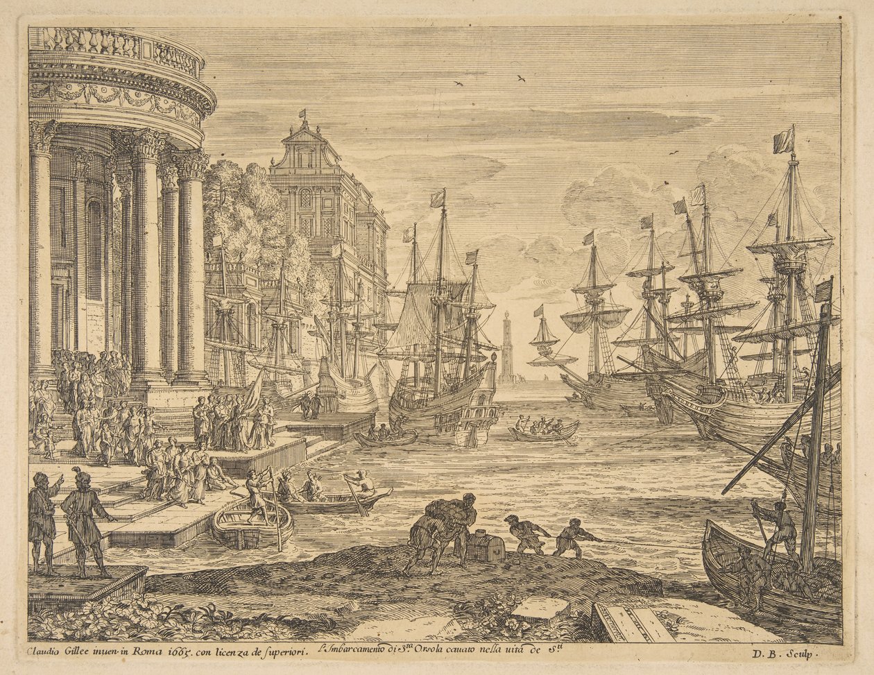 Indskibning af St. Ursula, 1665. af Claude Lorrain