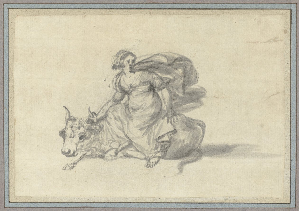 Europa på Tyren Studier af dyr fra Animal Album (serietitel) af Claude Lorrain