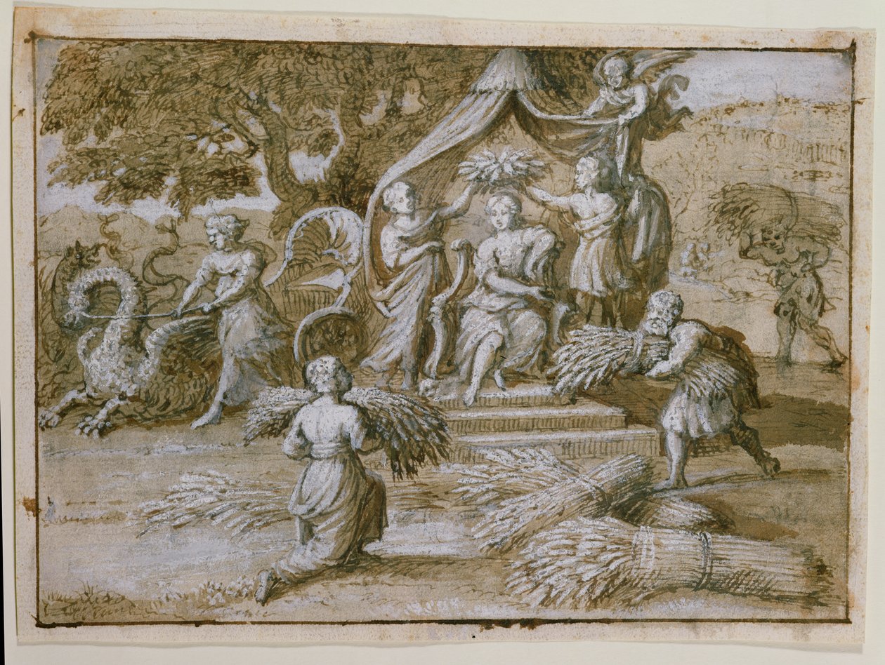Hyldest til Ceres (blæk på papir) af Claude Lorrain