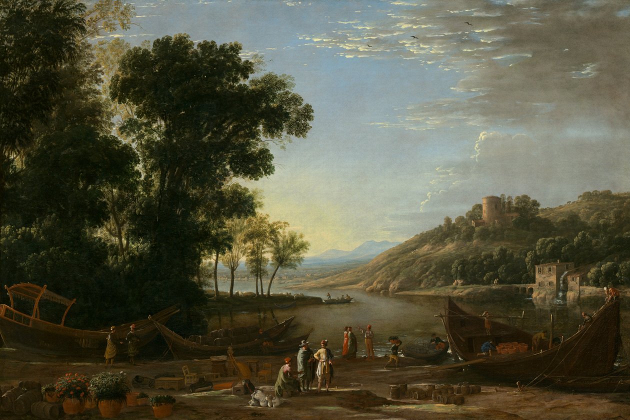 Landskab med købmænd af Claude Lorrain