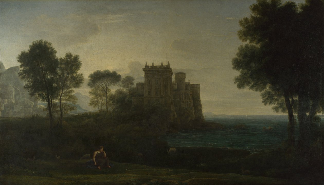 Landskab med Psyche uden for Amors Palads Det Enchanted Castle, 1664 af Claude Lorrain