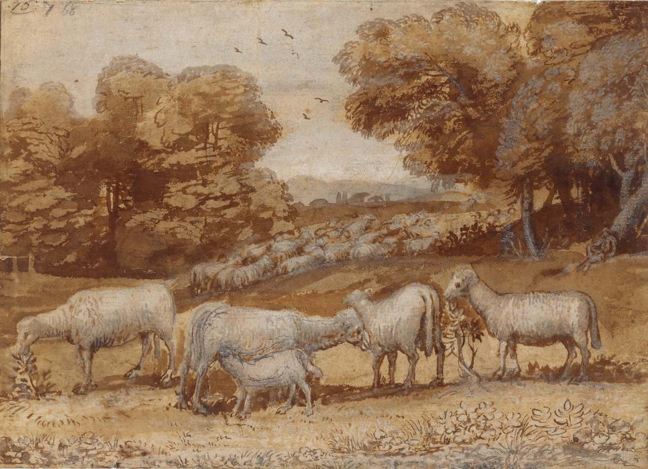 Landskab med får, ca. 1648. af Claude Lorrain