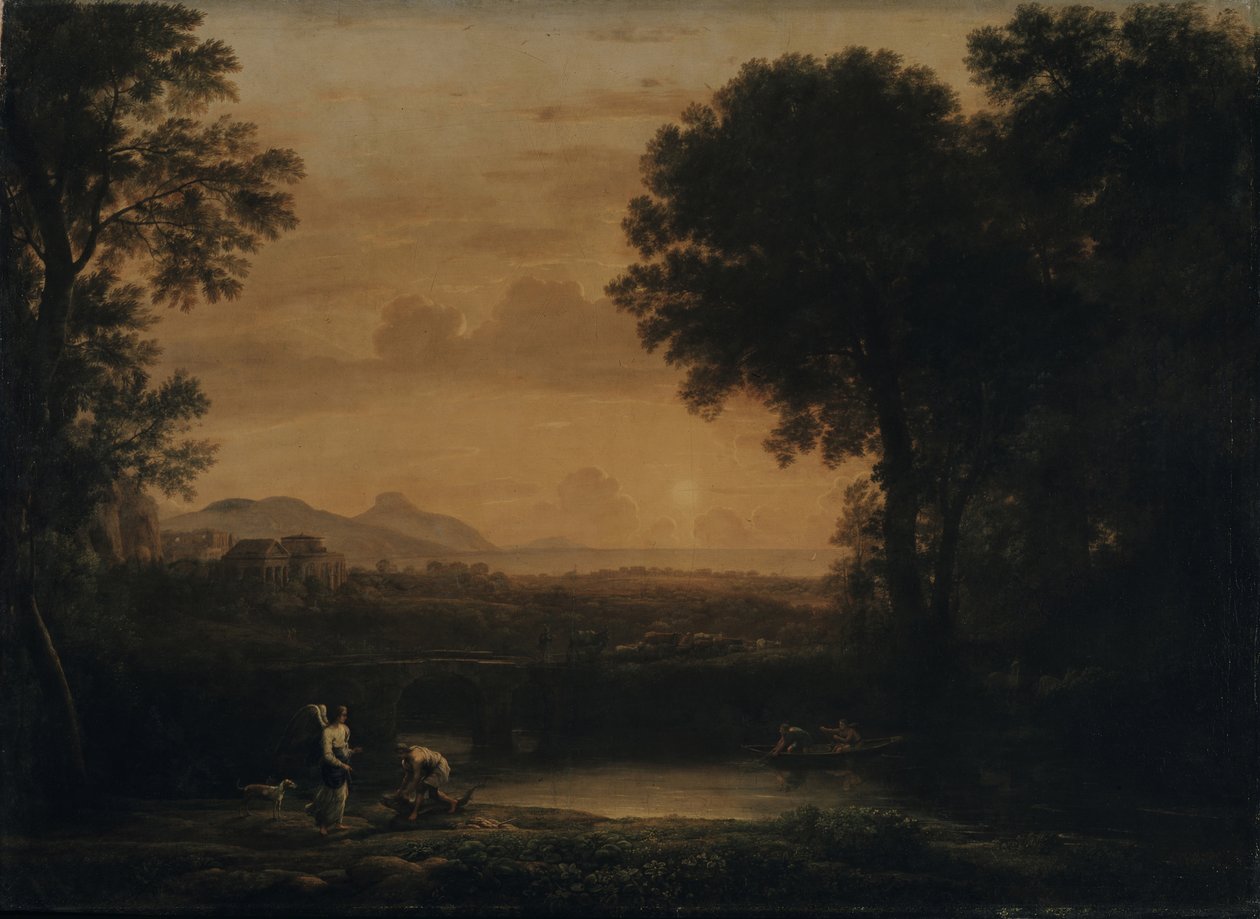 Landskab med Tobias og englen, 1663 af Claude Lorrain