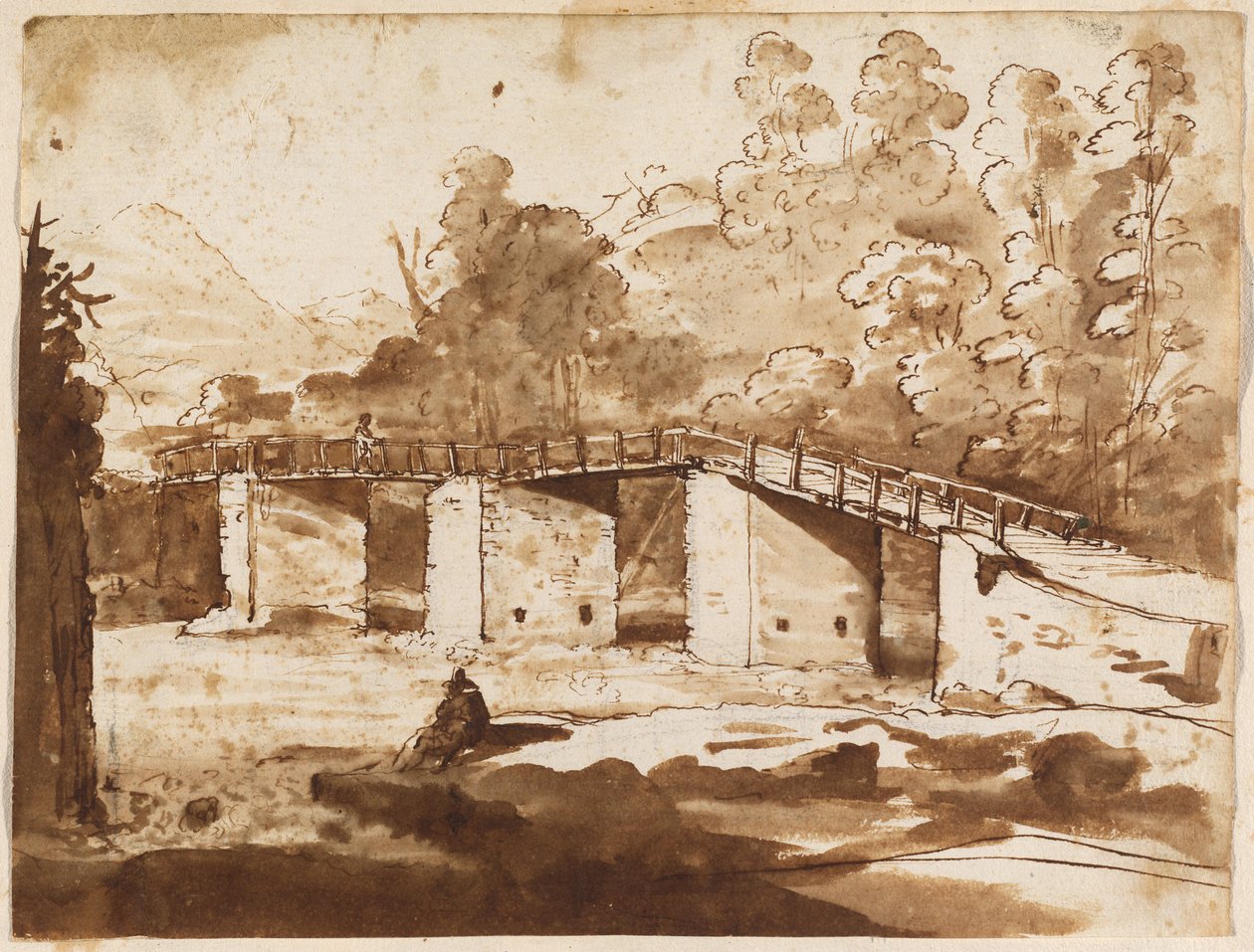 Landskab med en bro af Claude Lorrain