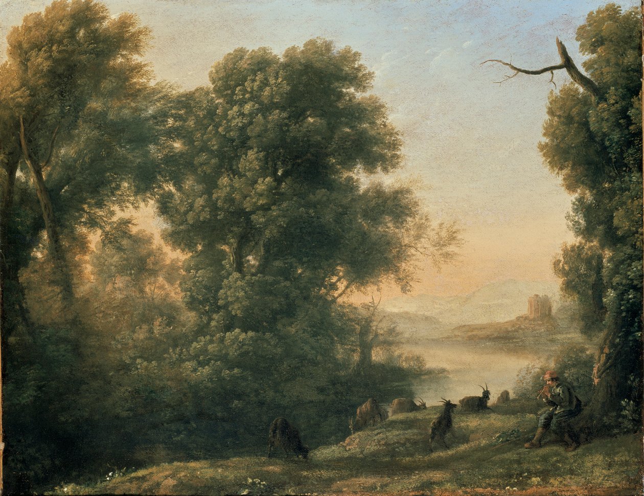 Landskab med en gedehyrde, c1635-1636 af Claude Lorrain
