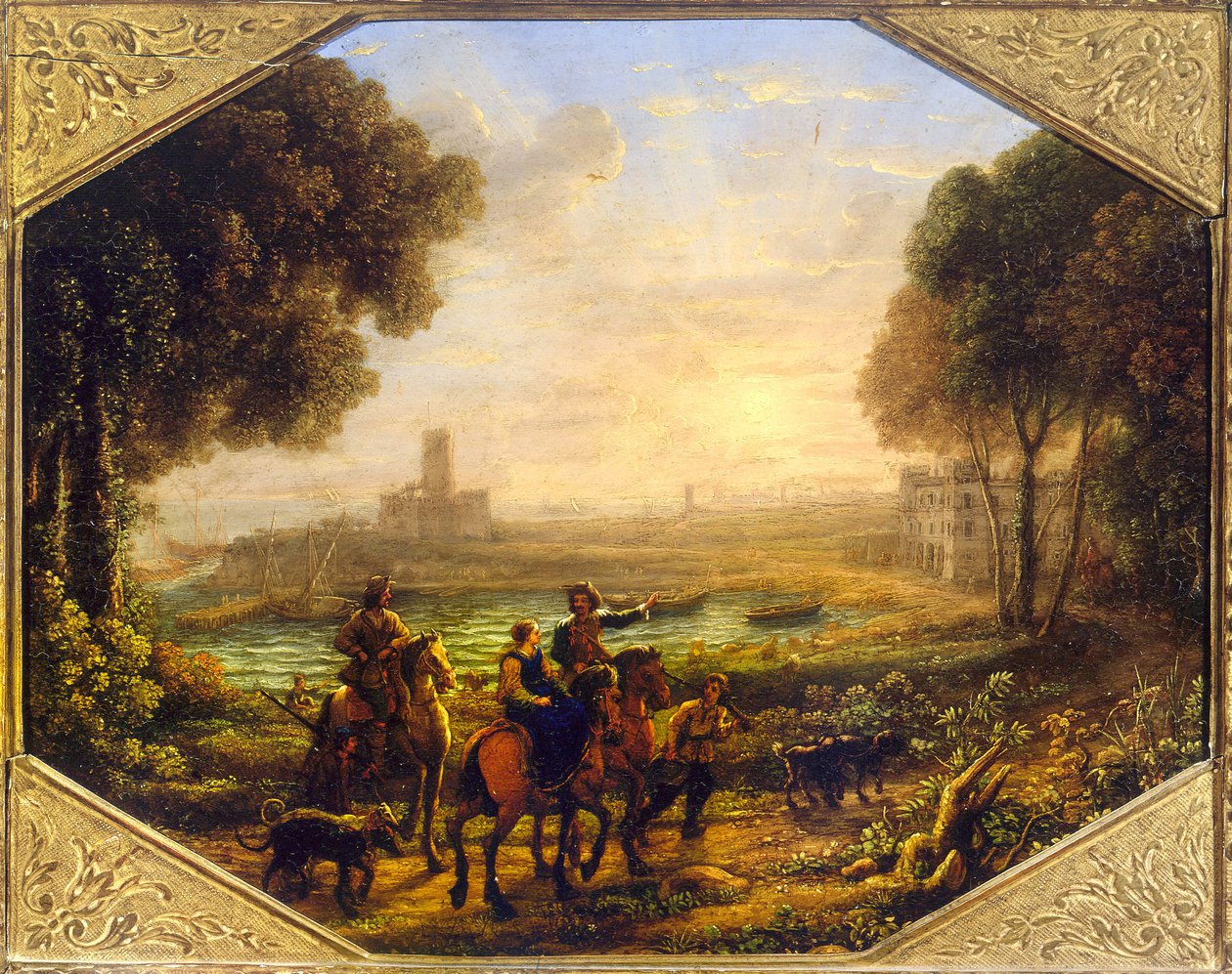 Landskab med havnen i Santa Marinella af Claude Lorrain