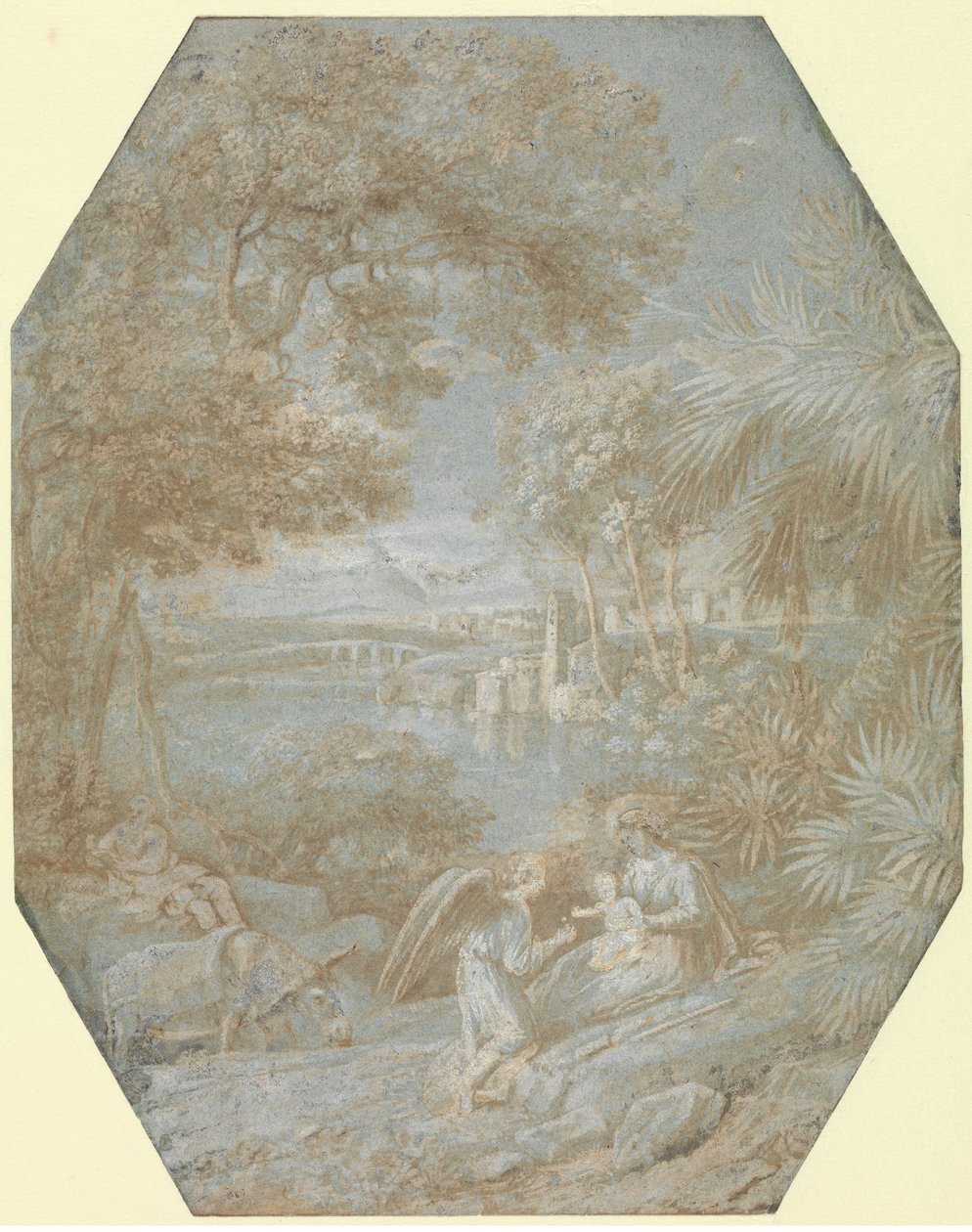 Landskab med resten på flugten til Egypten, 1645. af Claude Lorrain