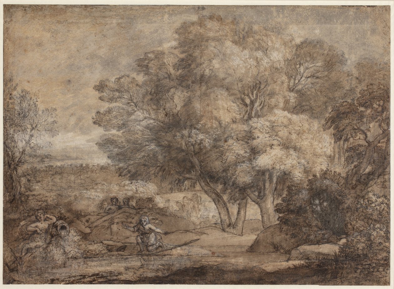 Landskab med Narcissus og Ekko af Claude Lorrain