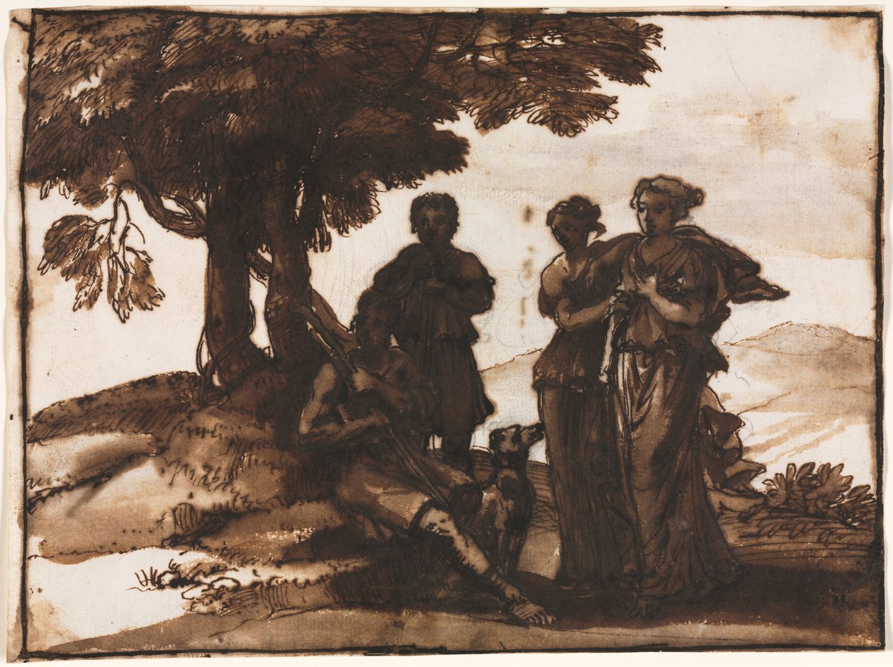 Pastoral Scene med klassiske Figurer af Claude Lorrain