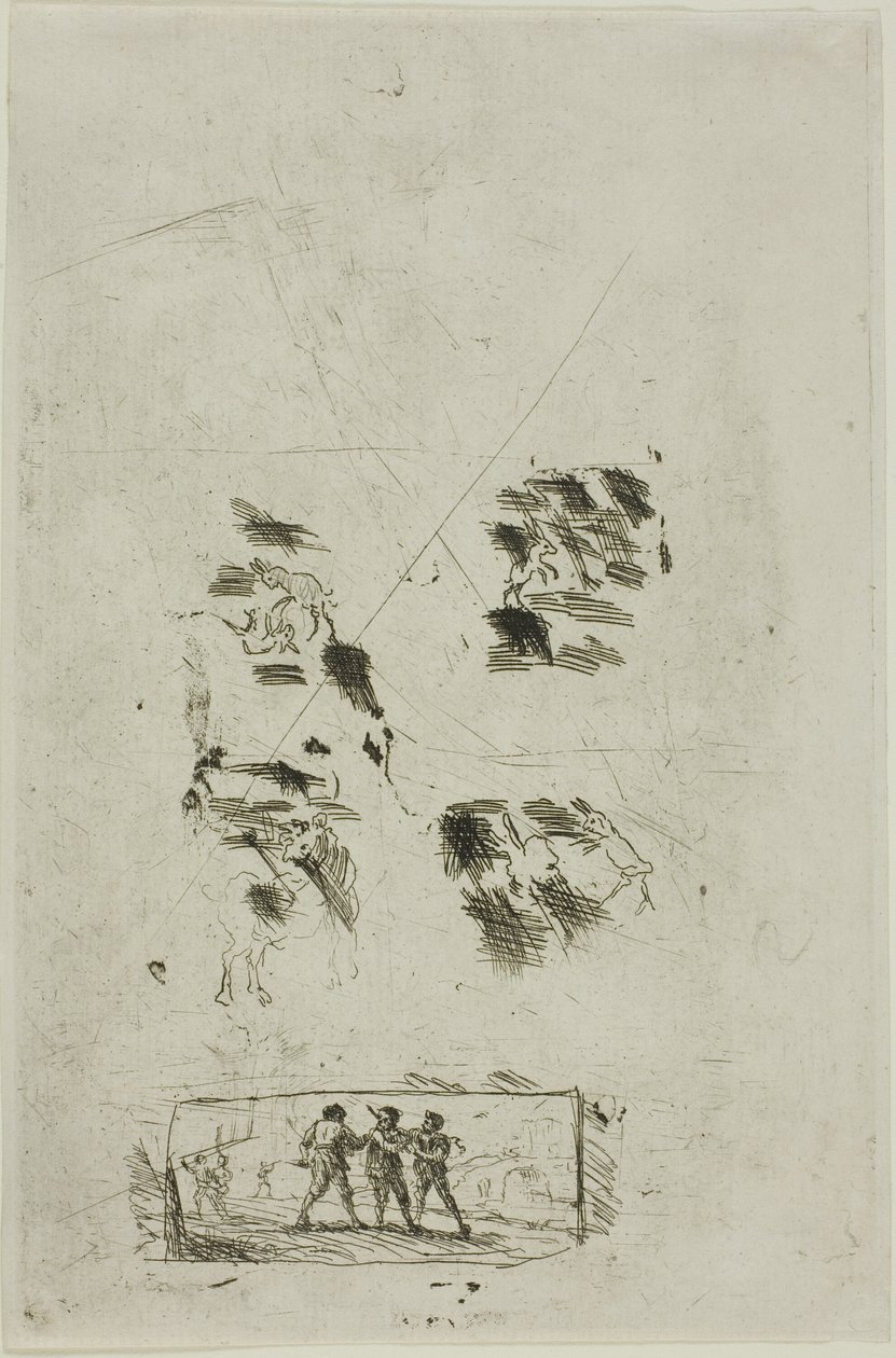Studer til en Scene med Brigands af Claude Lorrain
