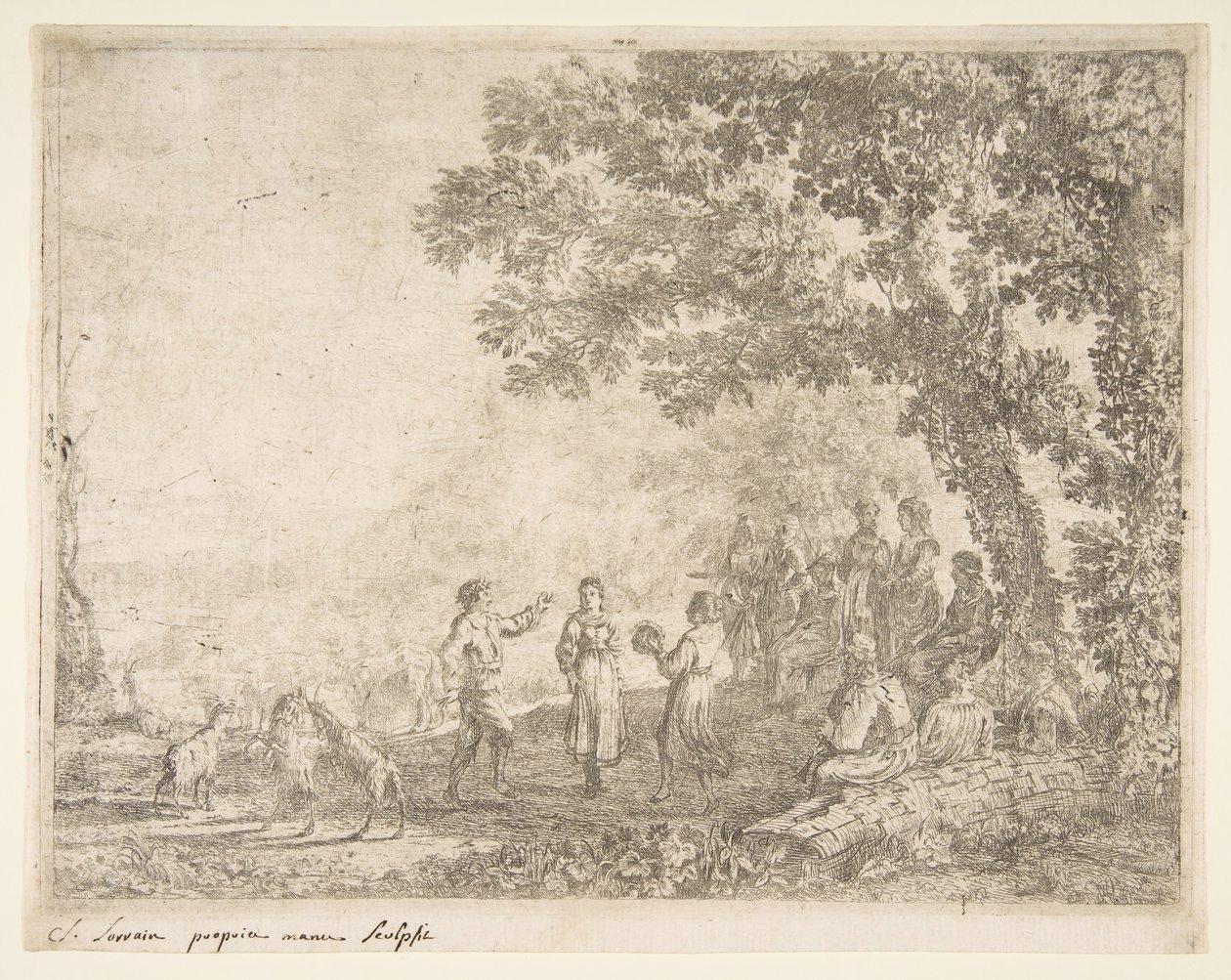 Country Dance Stor tallerken, ca. 1637. af Claude Lorrain
