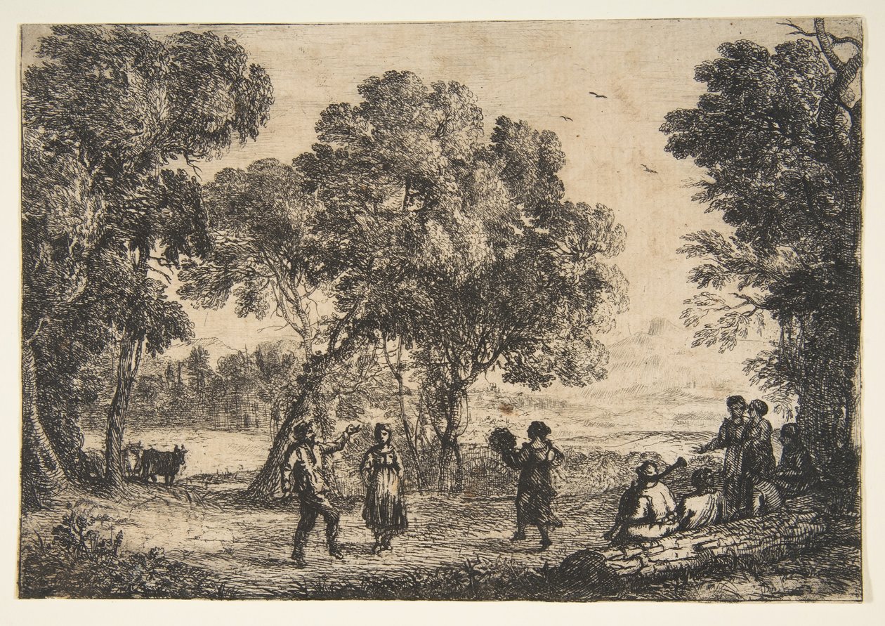 Country Dance Lille tallerken, ca. 1637. af Claude Lorrain