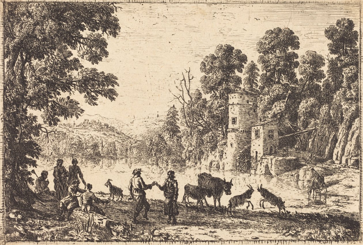 Dansen på flodbredden af Claude Lorrain