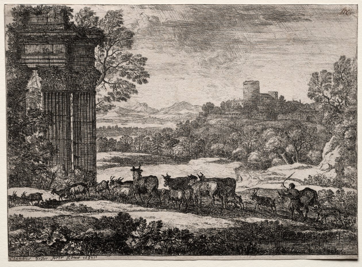 Flokken vender tilbage i stormfuldt vejr af Claude Lorrain