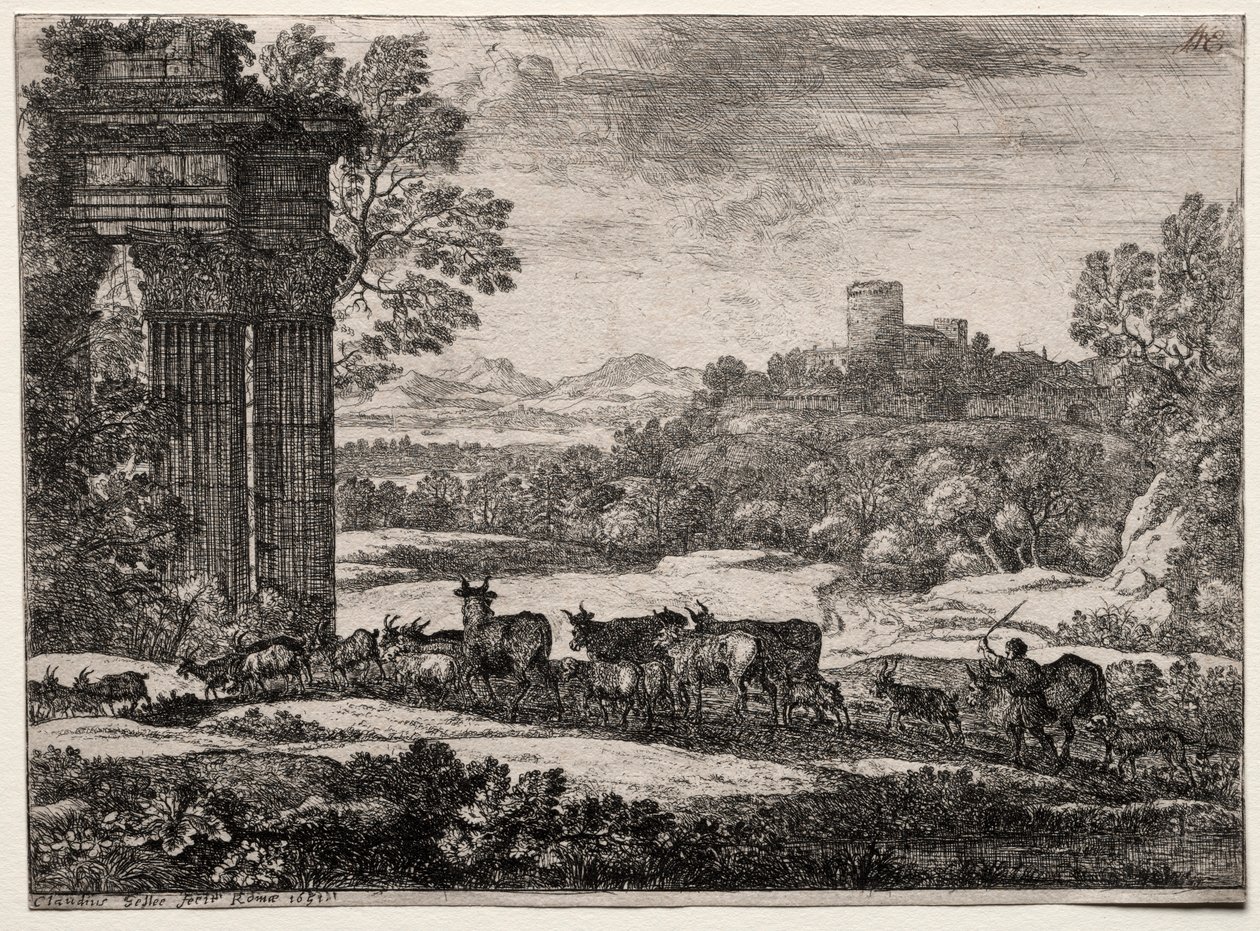 Flokken vender tilbage i stormfuldt vejr, 1651. af Claude Lorrain