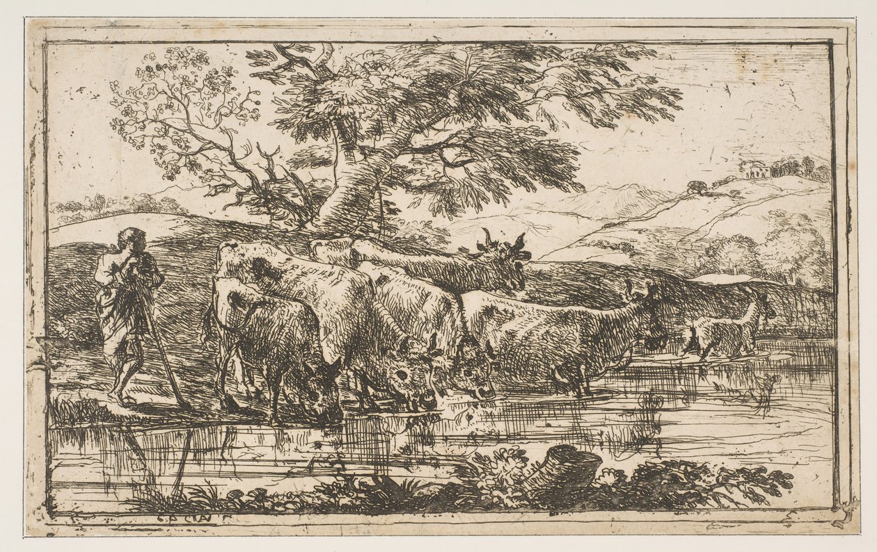 Flokken ved Vandingspladsen, 1635. af Claude Lorrain