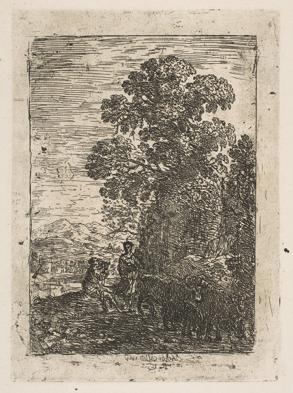 Hyrden og hyrdinden, ca. 1630. af Claude Lorrain