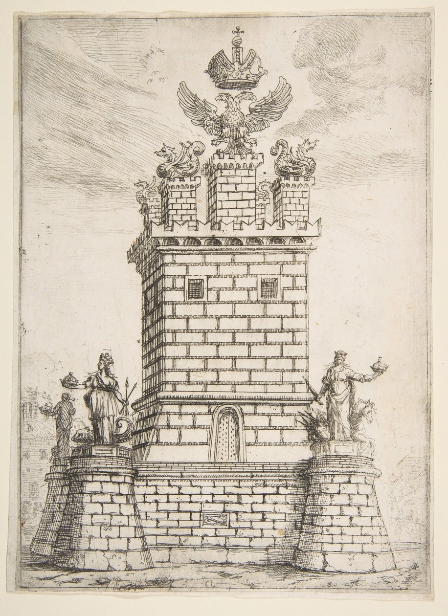 Det firkantede tårn, 1637. af Claude Lorrain