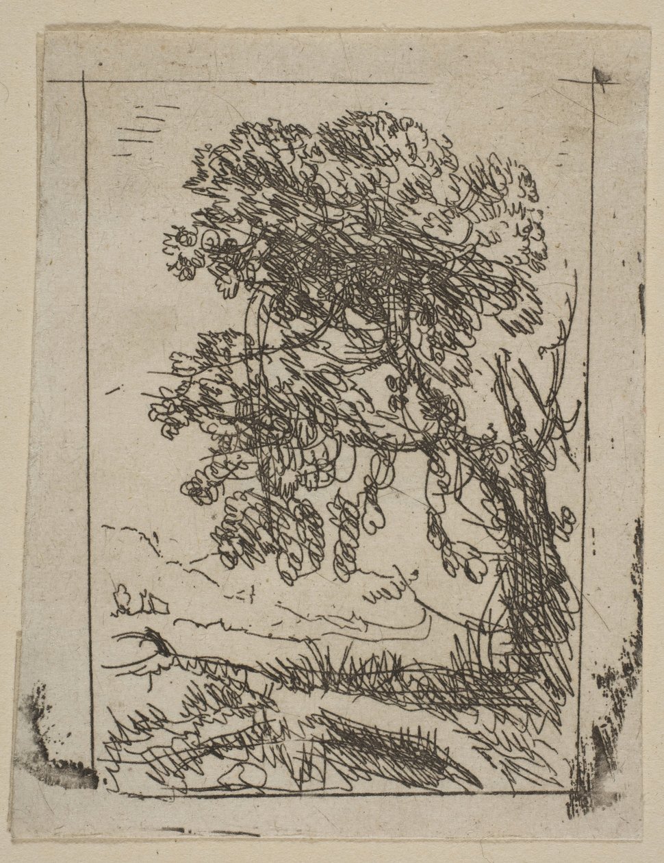 The Two Landscapes Left Tree, ca. 1630. af Claude Lorrain