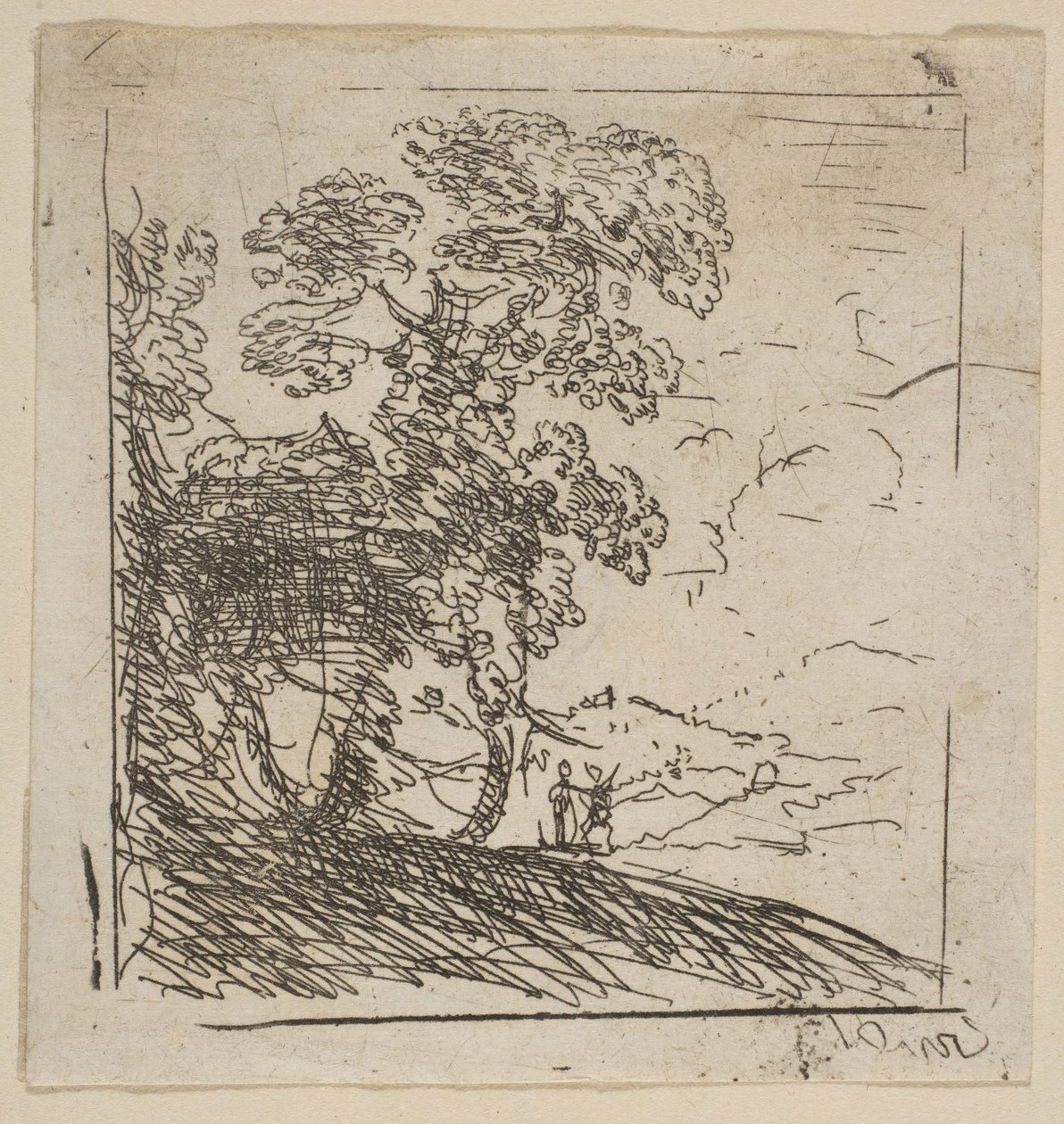 The Two Landscapes Right Tree, ca. 1630. af Claude Lorrain