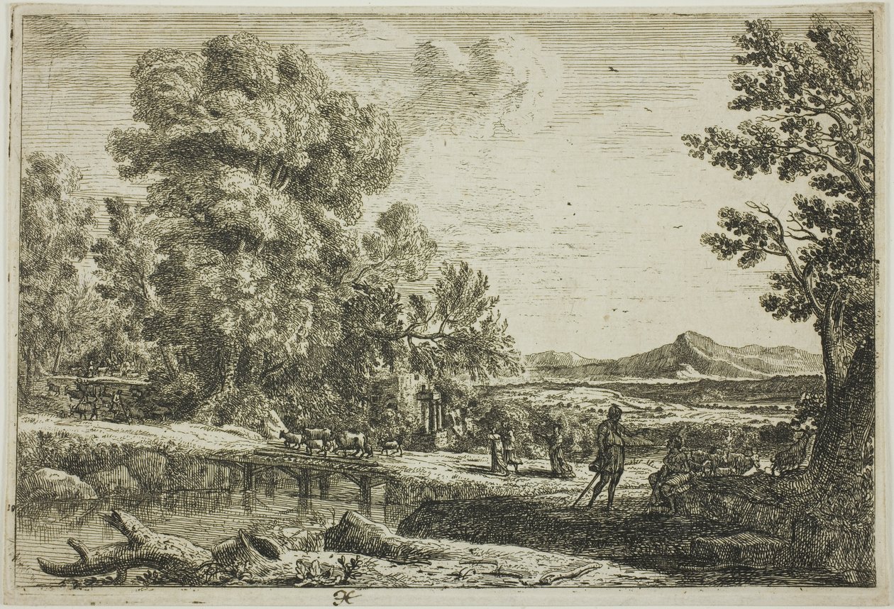 Træbroen (Rebecca og Eliezer) af Claude Lorrain